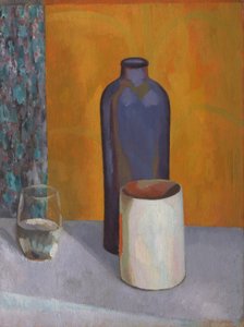 Nature morte avec bouteille bleue